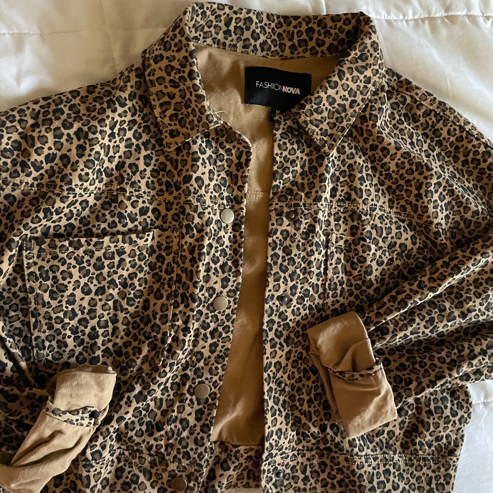 Fashion Nova leopard print button up jacket